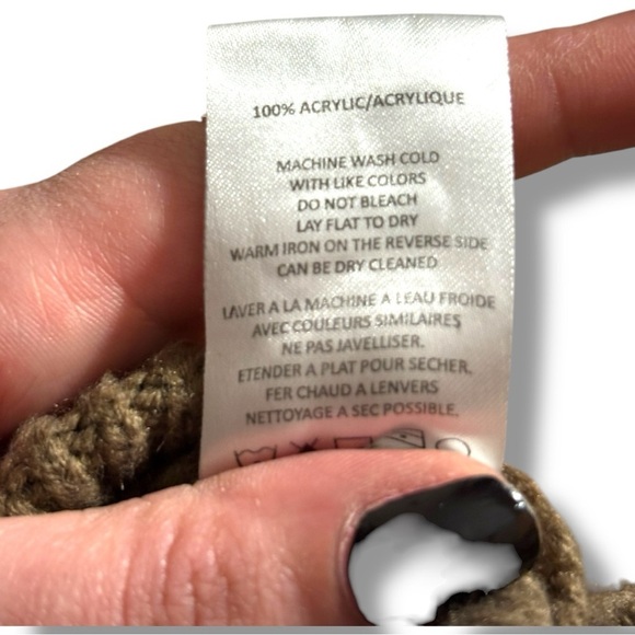 Vigoss Brown Cable Knit Front Tie Long Sleeve Cropped Crew Neck Sweater - Picture 5 of 16